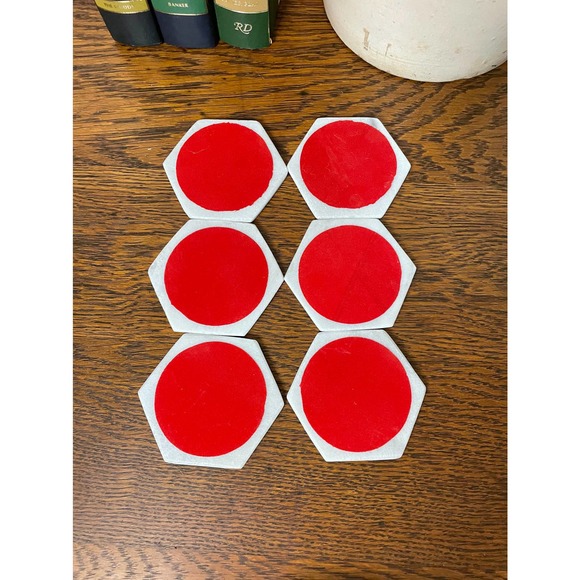 Natural Stone Hexagonal Coasters -Marble Stone Coasters - Picture 6 of 7